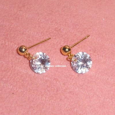 ZZZITA 百搭实用主义·Must Have～简约闪钻水滴耳钉耳夹百搭耳环