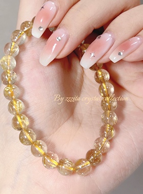 ZZZITA 收藏级天然金发晶手串财富石水晶