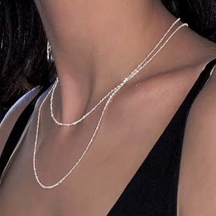 ZZZITA 波光粼粼 项链戒指套装 素圈一整个温柔住啦！银河小碎钻