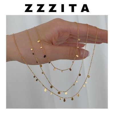 ZZZITA水滴钛钢发光锁骨链
