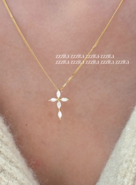 ZZZITA 神女之歌·song of siren～925银百搭高级闪钻十字架项链