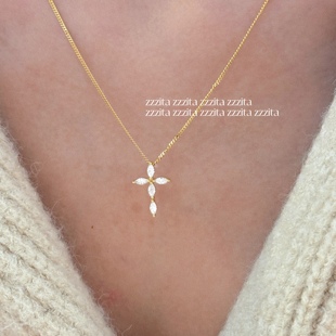 siren～925银百搭高级闪钻十字架项链 ZZZITA 神女之歌·song