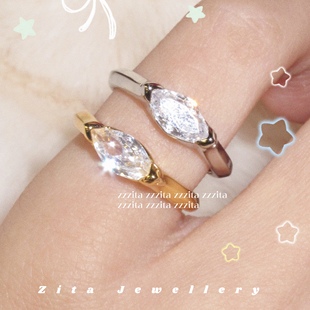 ZZZITA eye～马眼闪钻百搭时髦小众尾戒戒指 天使之眼•angel’s