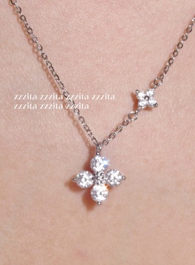 ZZZITA 千金秘语·Princess Whisper～925银百搭高级闪钻花朵项链