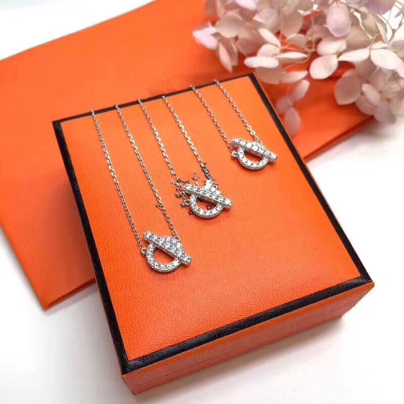 猪鼻子项链纯银925镶钻石圆圈锁骨链 简约日韩版百搭时尚学生个性