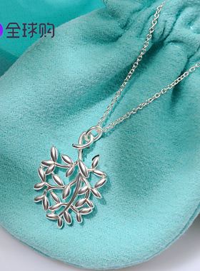 INS橄榄树叶项链女纯银925锁骨链毛衣链银杏潮网红简约气质冷淡