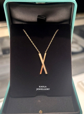 AtIas Χ 项链女18K金玫瑰金字母纯银钻石锁骨链罗马数字个性潮男