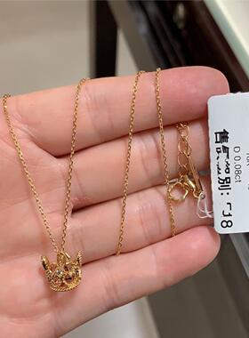 18K金A&А女王桂冠项链 女在逃公主玫瑰金纯银皇冠钻石锁骨链礼物