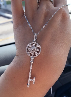 Micheal hill新西兰钥匙项链女 纯银925毛衣链锁骨链长款百搭秋冬