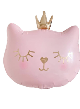 韩国ins皇冠猫铝膜生日快乐气球