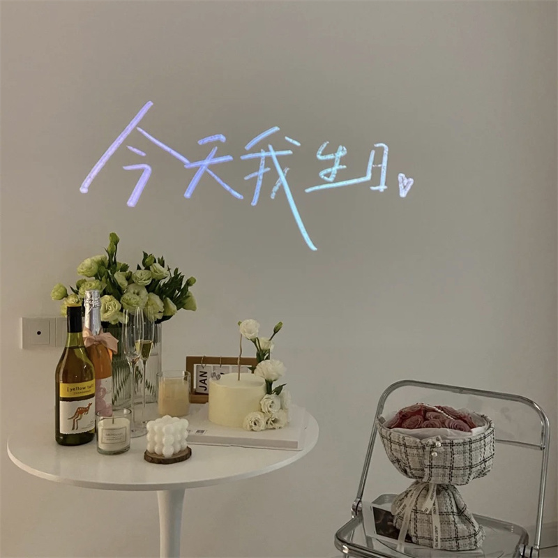 友忆诗ins风简约方形少女心投影灯