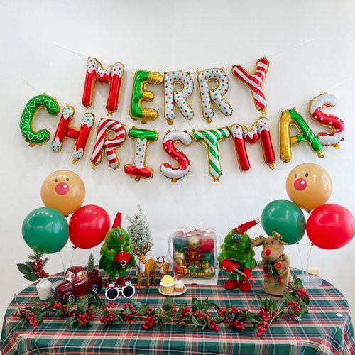 圣诞字母气球彩色饼干圣诞装饰