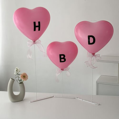 HBD生日爱心桌飘缎带桌摆