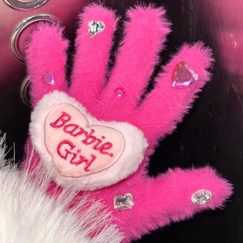 可爱芭比公主手套仿貂毛冬季防寒防冻户外骑车骑行学生女保暖护手,节庆用品/礼品,文化创意手环,淘宝优惠券,粉丝福利购,淘宝优惠卷