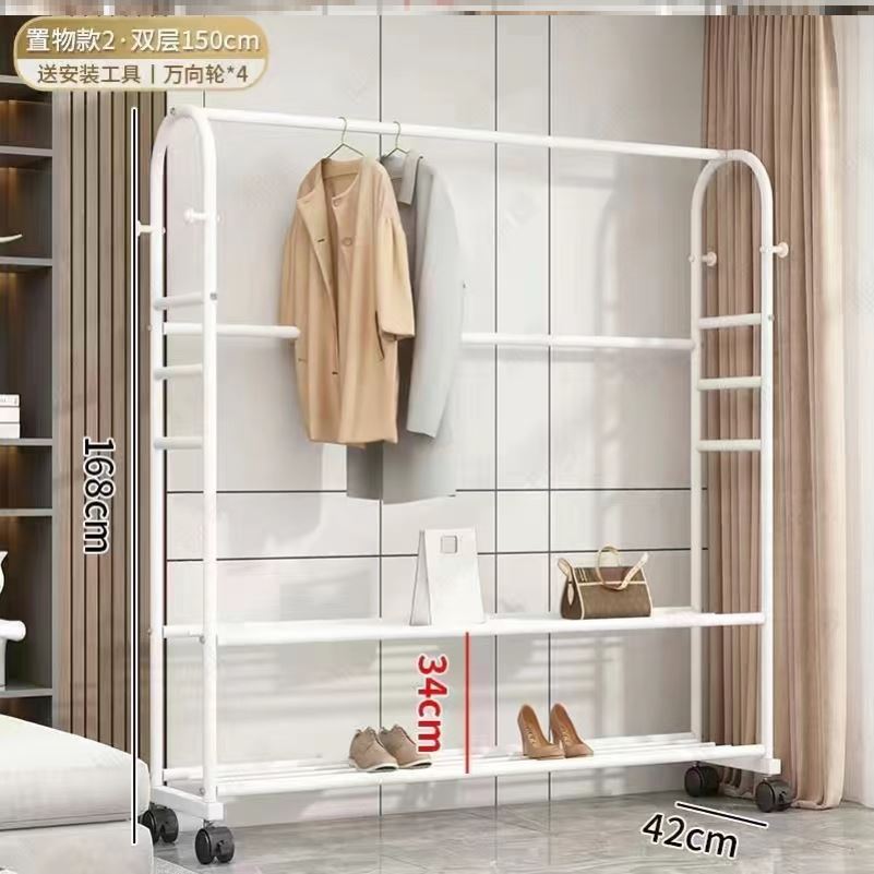 衣帽架卧室落地挂衣架入户立式家用衣服置物架床边晚上放衣服神器