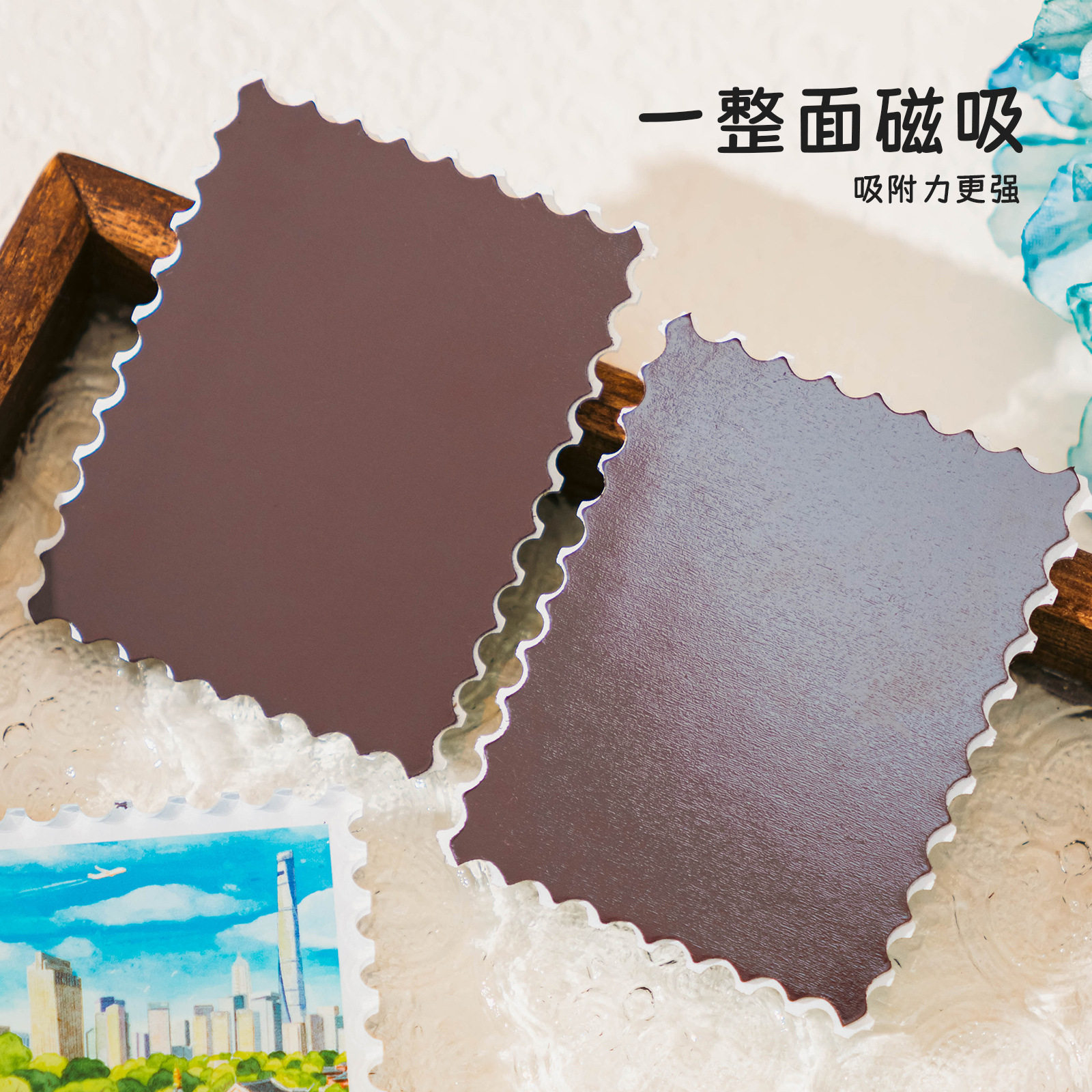 新款三星堆邮票冰箱贴磁吸门装饰金色面具青铜神树旅游文创纪念品