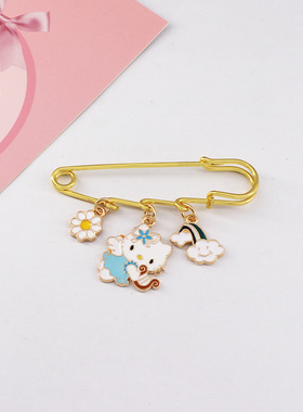 可爱kt猫卡通胸针百搭个性学生别针日韩徽章胸花包包服装饰品配饰