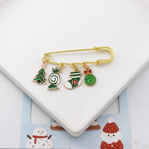 圣诞节跨境胸针糖果可爱