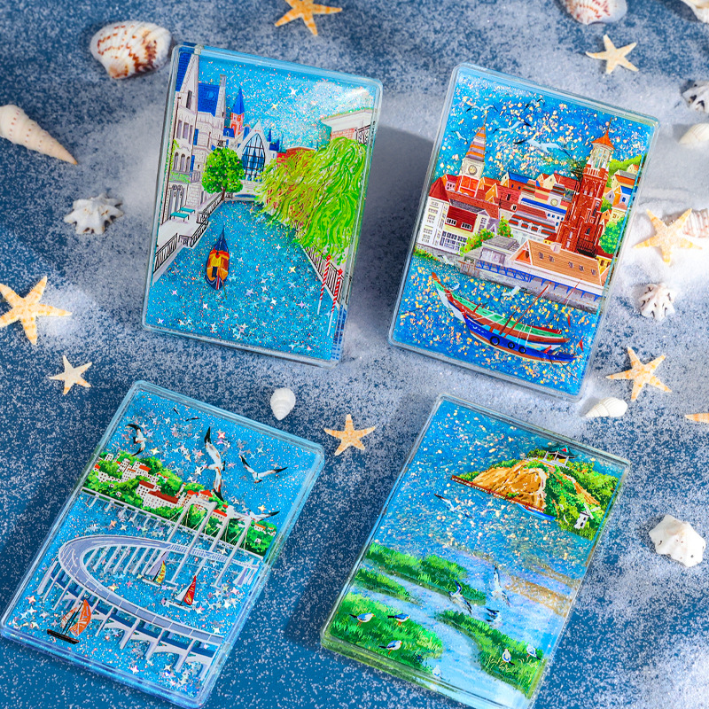 大连流沙冰箱贴星海广场金石滩磁贴跨海大桥星海湾大桥AR文创礼品