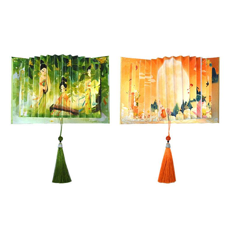 新年春节书灯diy折叠扇形