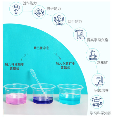 科学实验diy紫甘蓝变色儿童手工化学科技制作科学教具材料包套装