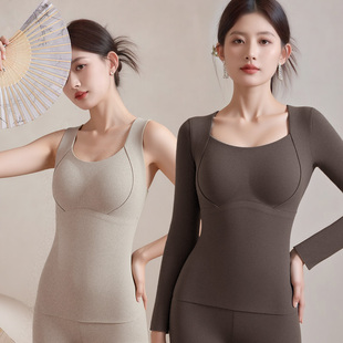 带胸垫文胸加绒 内衣2025新款 梦芭蒂保暖背心女款 内搭冬胸罩一体式