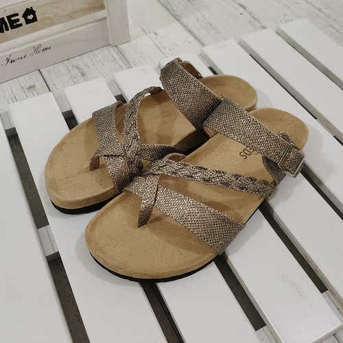 外贸欧洲站夏季女士舒适软木拖鞋大码女鞋 F2644