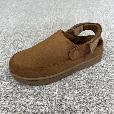 外贸春秋新款舒适厚底魔术贴勃肯半拖外穿复古包头女鞋 F6365