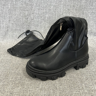 外贸秋冬新款百搭长筒靴圆头增高显瘦松糕底过膝靴大码女靴 F6025