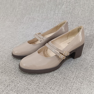 外贸百搭玛丽珍乐福鞋粗跟中跟英伦漆皮气质单鞋大码女鞋 T3569