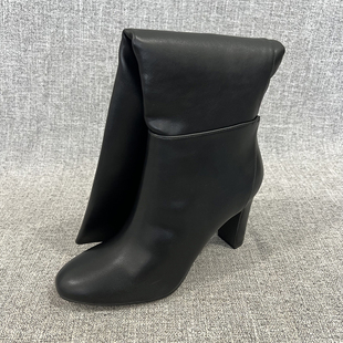 外贸秋冬新款百搭长筒靴方头高跟时装靴高筒靴大码女靴  F6027