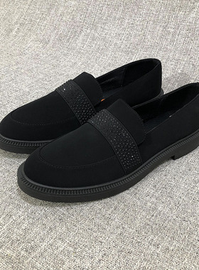 外贸瑕疵清仓春秋百搭懒人套脚乐福鞋单鞋时尚大码女鞋 F4597