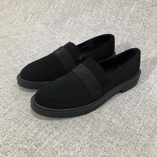 外贸瑕疵清仓春秋百搭懒人套脚乐福鞋单鞋时尚大码女鞋 F4597