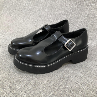 外贸欧美百搭玛丽珍乐福鞋中跟英伦休闲鞋大码女鞋漆皮单鞋F4015