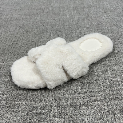 外贸秋冬新款毛毛拖鞋女可室外穿潮鞋一字拖大码女鞋家居 T4590