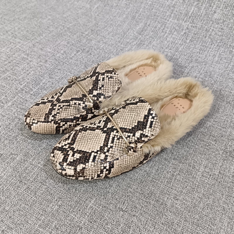 加绒保暖女鞋懒人包头半拖鞋