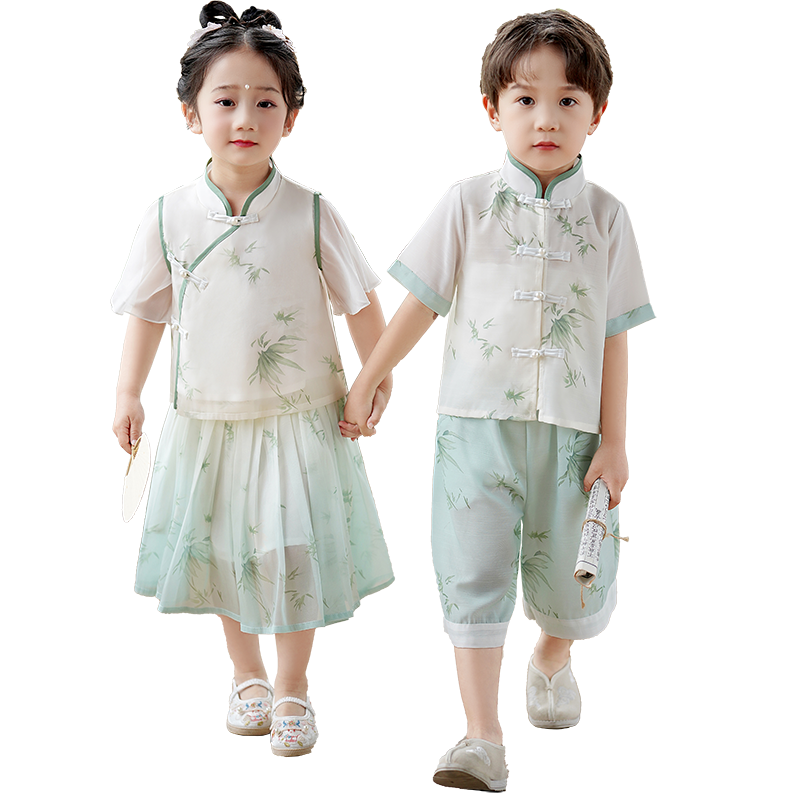 六一儿童汉服演出服学生开笔礼幼儿园中国风男童舞蹈女童表演服装
