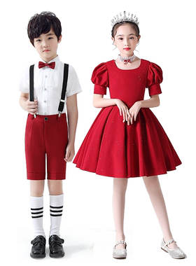 儿童演出服小学生合唱红色朗诵