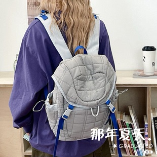 韩国新款2026双肩包户外登山同款大容量轻量化翻盖抽绳背包休闲