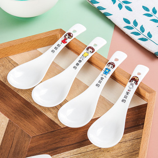 家用陶瓷勺子一人一勺调羹瓢羹饭勺喝汤喝粥汤勺亲子专人专用套装