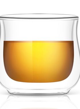 雅风加厚耐热高硼硅玻璃泡茶杯喝水杯子创意双层杯子防烫功夫茶杯