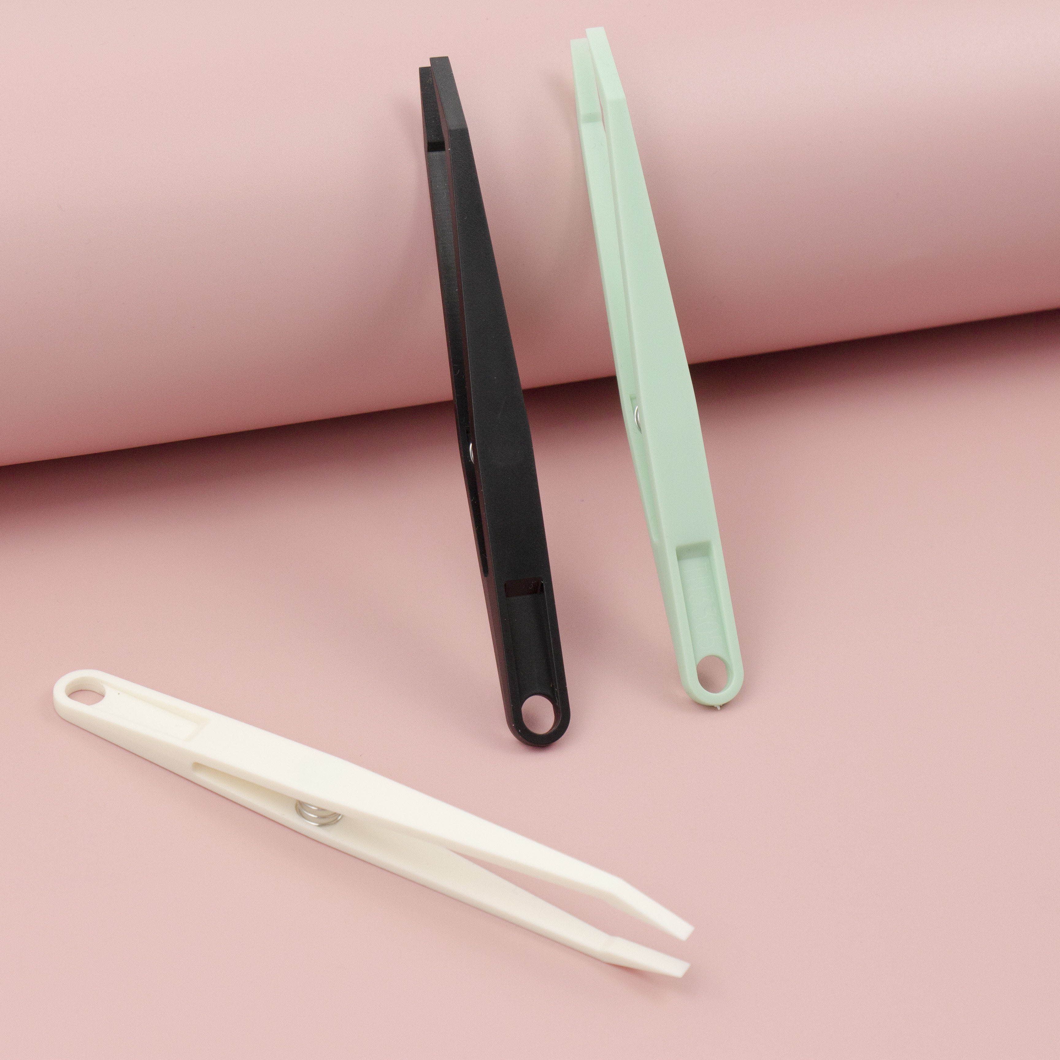 彩色手帐镊子扁头防磁和纸胶带贴纸离型纸本拼贴手账工具配件