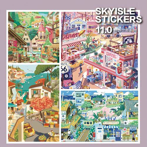 天空岛11.0环游世界治愈贴纸