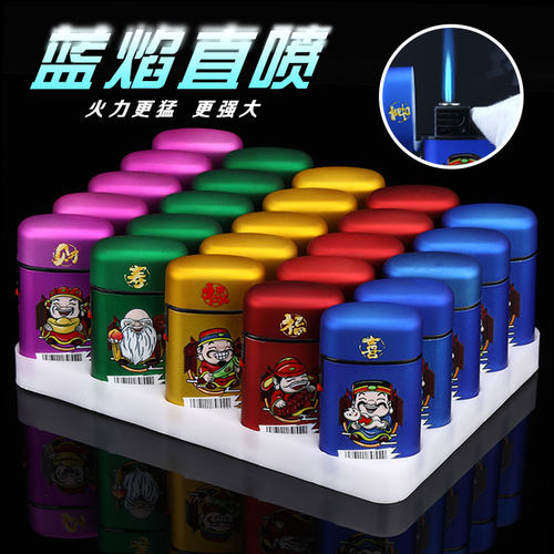 创意直冲蓝焰防风充气打火机高档翻盖家用点火器雪茄艾灸香薰蚊香 - 封面