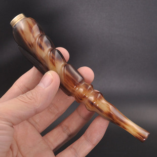 加长牦牛角连升三级烟嘴过滤器可清洗循环型换芯拉杆过滤嘴礼品男