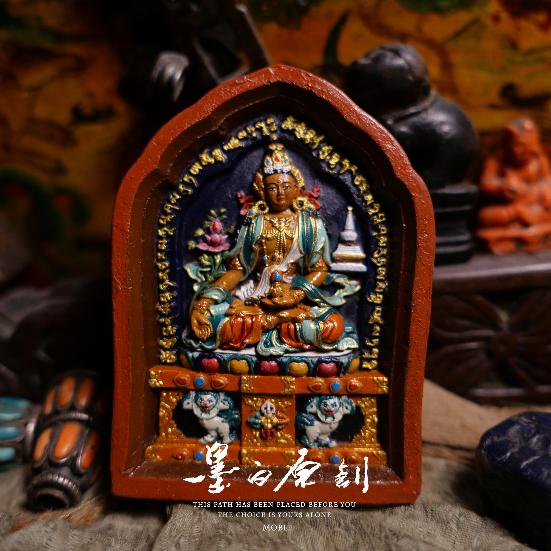 「墨白」 地藏王菩萨彩绘擦擦佛像摆件