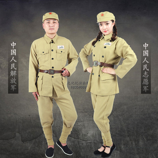 純棉男女志愿軍演出服抗美援朝時(shí)期服裝 50式 解放時(shí)期影視衣服49式