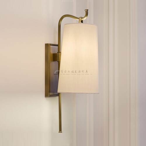 中山工厂直销复刻Ashby Wall Light法式中古风仿古铜布艺壁灯民宿
