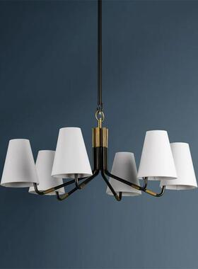 中山工厂直销美式极简创意亚麻布枝形吊灯客厅餐厅卧室酒店客房样