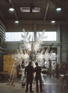 中山工厂直销酒店售楼处定制雪花吊灯大型工程灯具非标其他异形灯